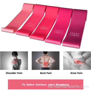 Bandas de bucles de resistencia de látex de yoga rosa